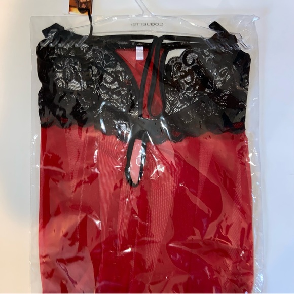 NWT Coquette Diva Bebe Babydoll Red & Black - Size 1X/2X - Picture 3 of 3